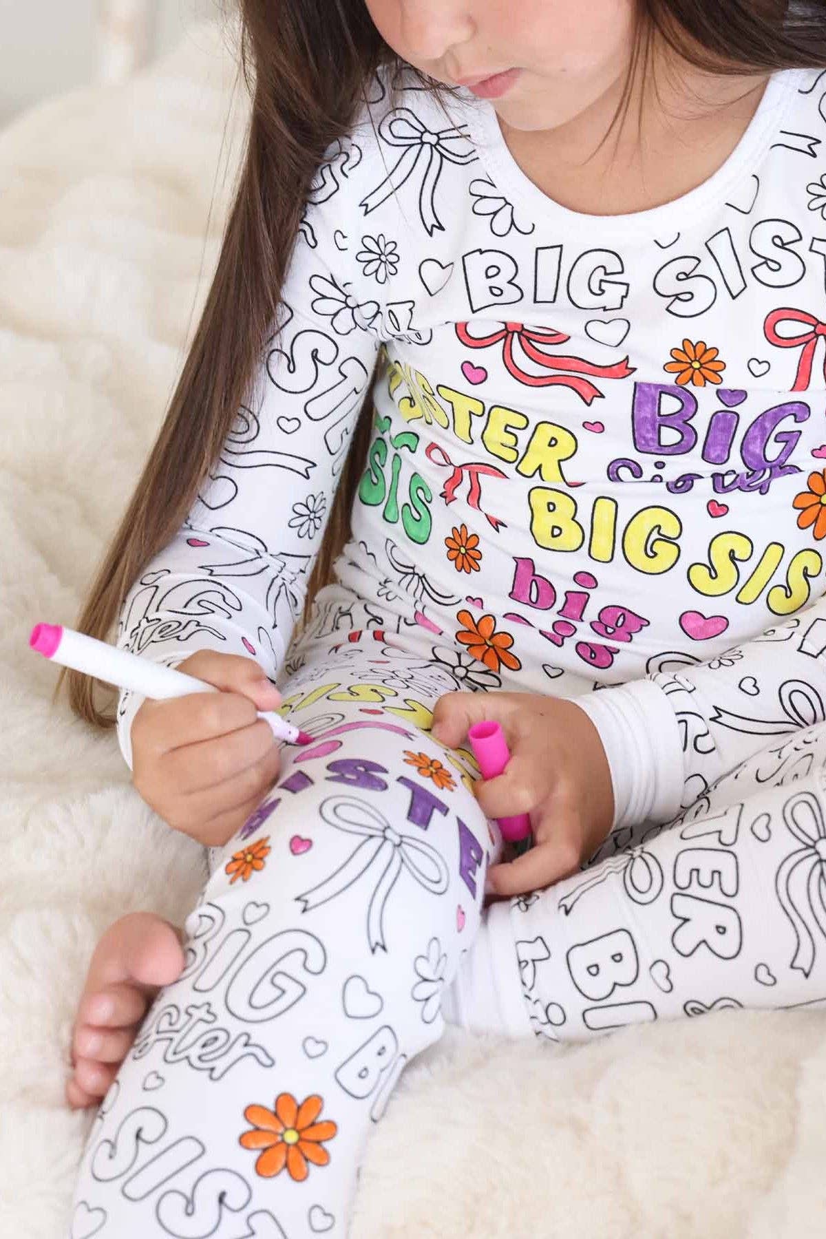 Colorable Two-Piece Pajama Set | Big Sis