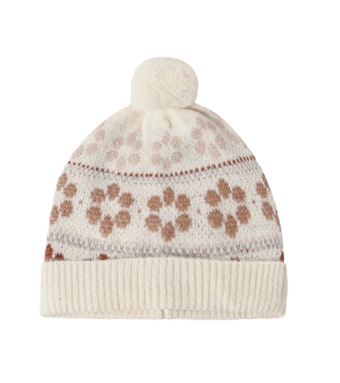 BEANIE FLOWER FAIR ISLE