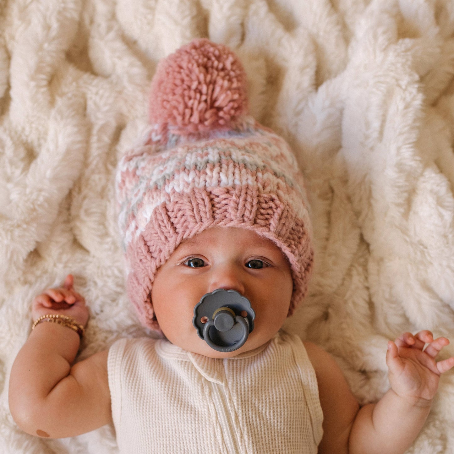 Fairisle Rosy Beanie Hat Baby & Kids