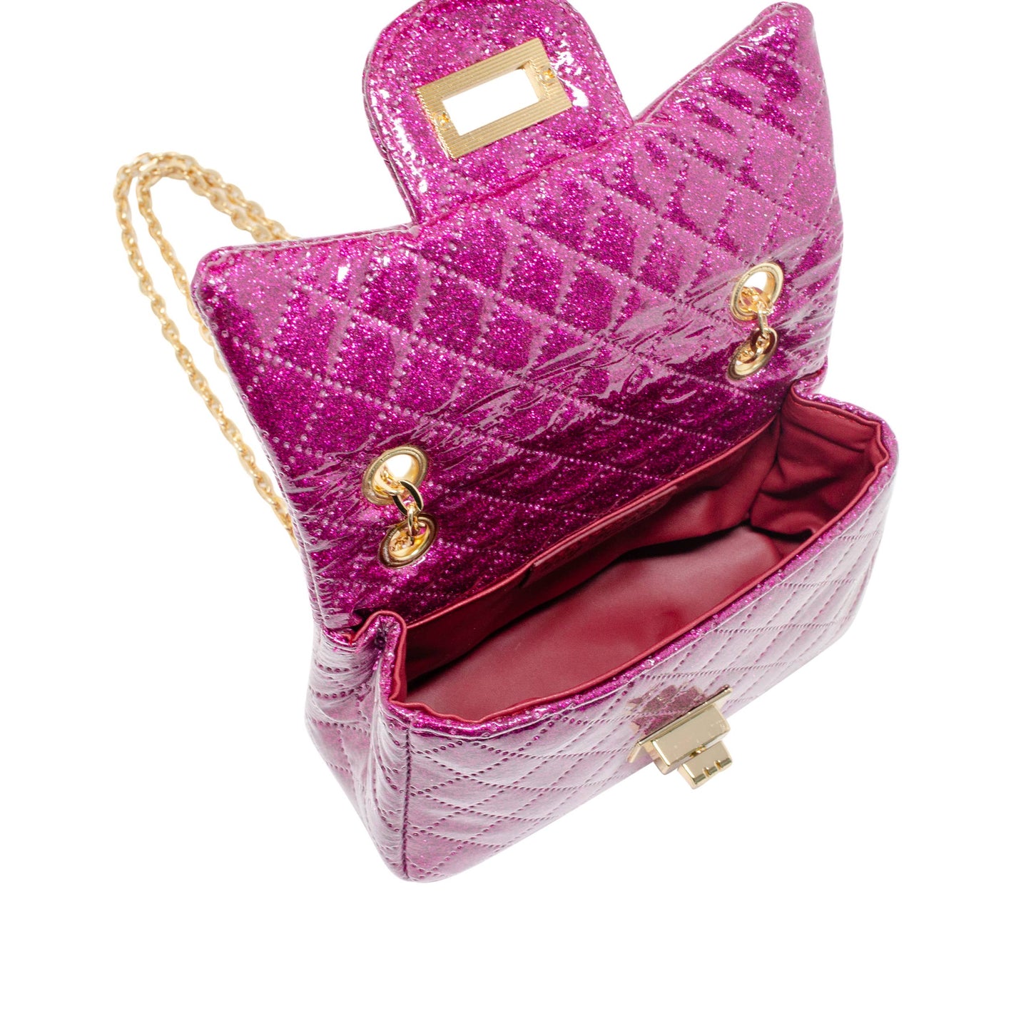 Classic Quilted Sparkle Mini Bag: Pink