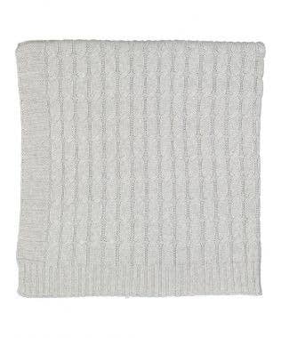 Grey Cable Knit Blanket