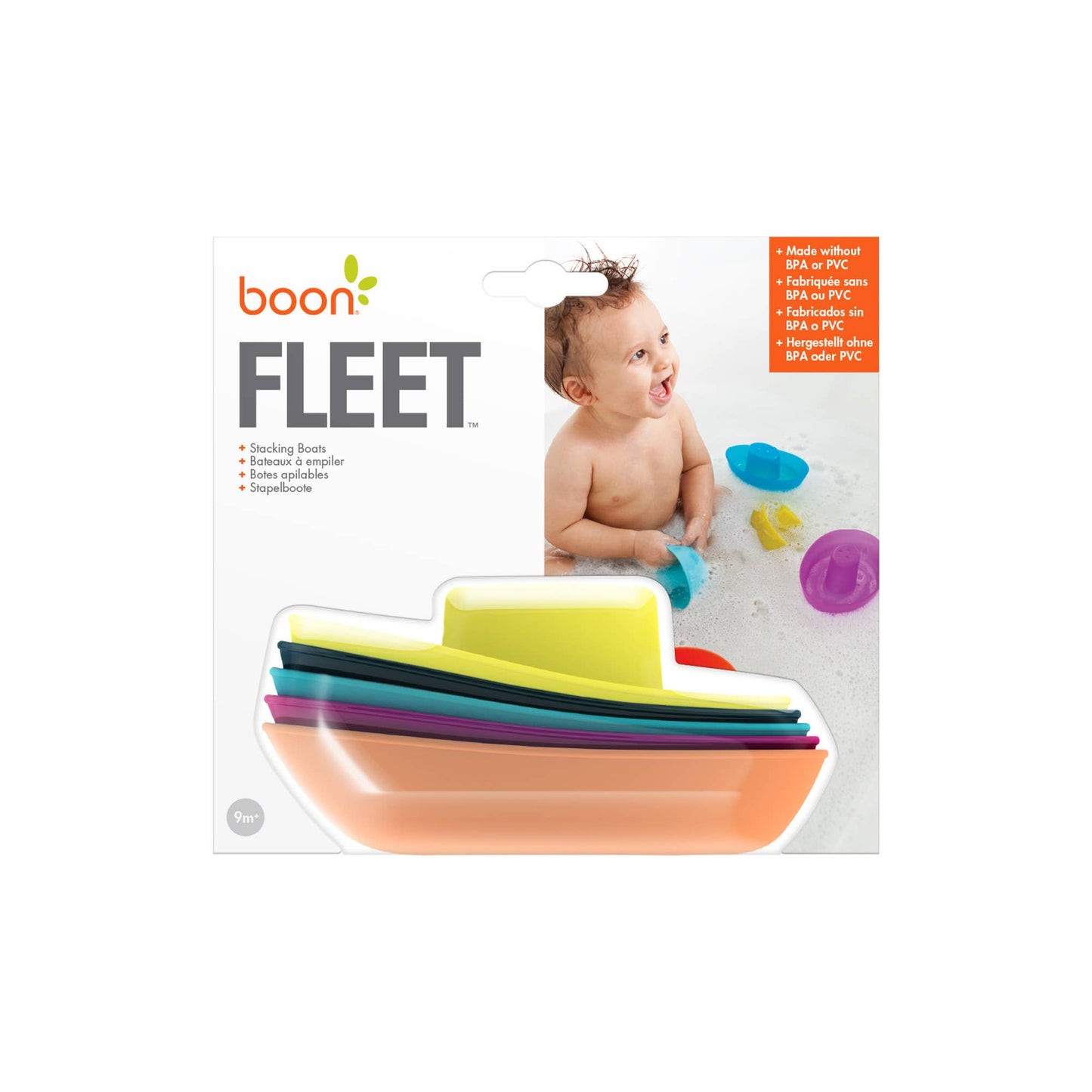 TOMY Boon Fleet Toy Boat Baby Bath Toys - Navy Multicolor
