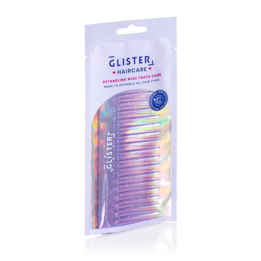 "Sparkle" Wide Tooth Detangling Comb: Purple