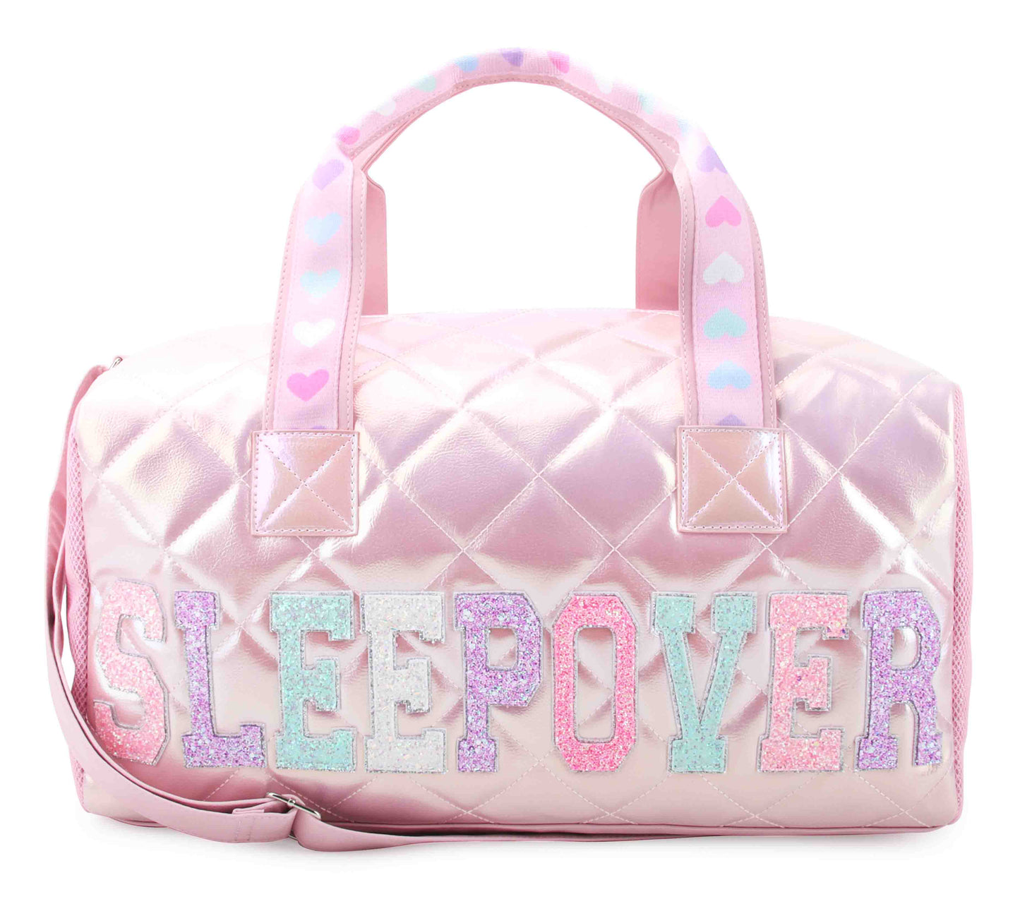 'Sleepover' Metallic Quilted Large Duffle Bag