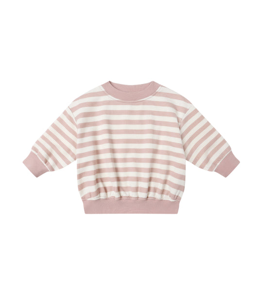 RELAXED SWEATSHIRT+ SWEATPANT SET|| PINK STRIPE