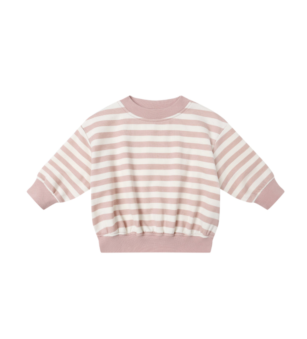 RELAXED SWEATSHIRT+ SWEATPANT SET|| PINK STRIPE