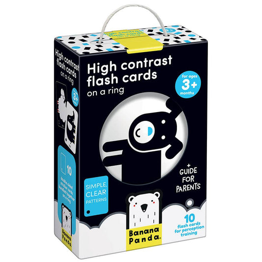 High Contrast Flash Cards on a Ring for newborn and baby 3m+