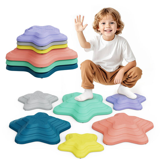 Kinderific Star Shaped Stepping Stones, 6 Piece Set, Multi