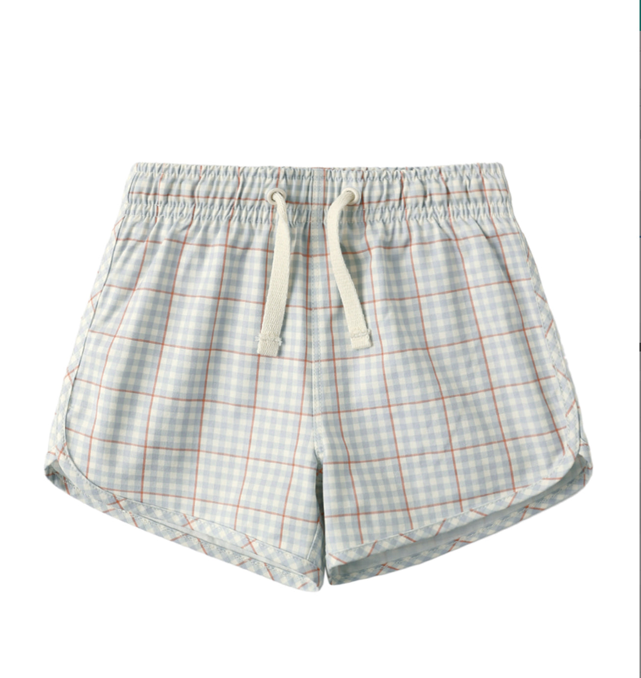 SWIM TRUNK LIGHT BLUE PLAID