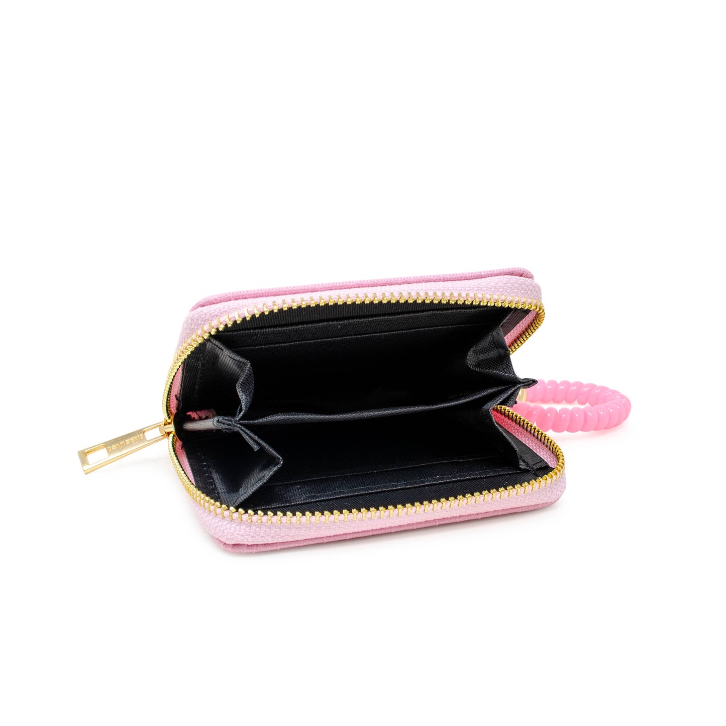 Sequin Heart Spiral Strap Wallet for Kids: Hot Pink