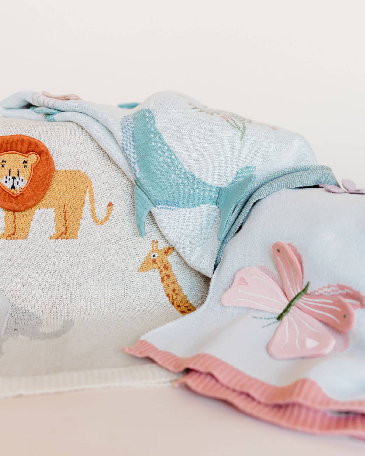Ocean Jellyfish 3D - Organic Jacquard Knit Baby Blankets