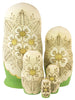 LIGHT GREEN Floral Nesting Dolls Set, 5 Pcs/6"