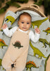 Green Dinosaur - OrganicJacquard Sweater Knit Baby Blanket