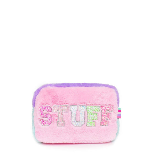 Plush Color Blocked Pouch