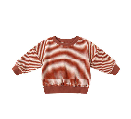 VELOUR RELAXED  SWEATSHIRT+   SWEATPANT SET || CANDY STRIPE