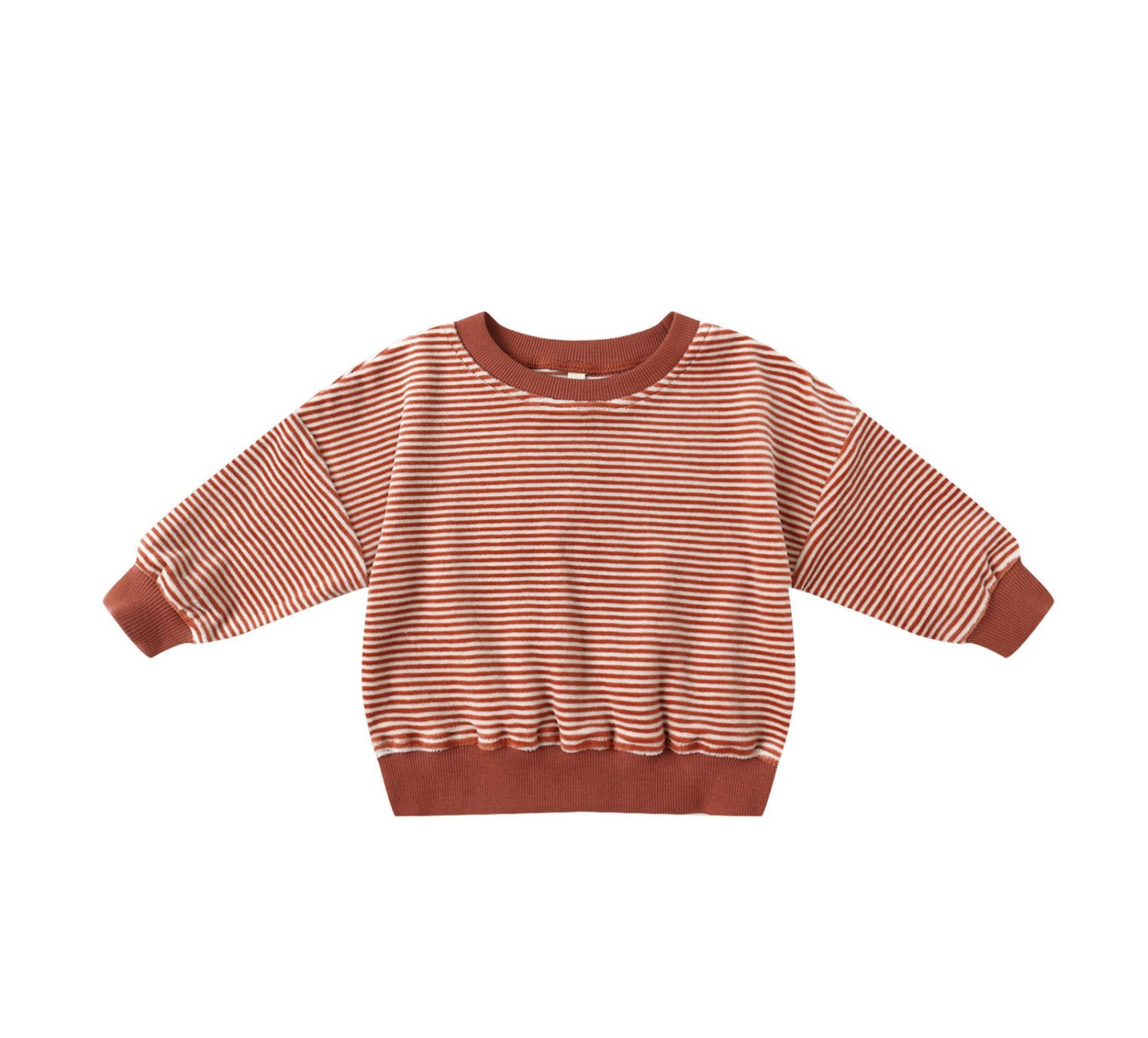 VELOUR RELAXED  SWEATSHIRT+   SWEATPANT SET || CANDY STRIPE