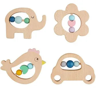 Character Wooden Teether Rattle