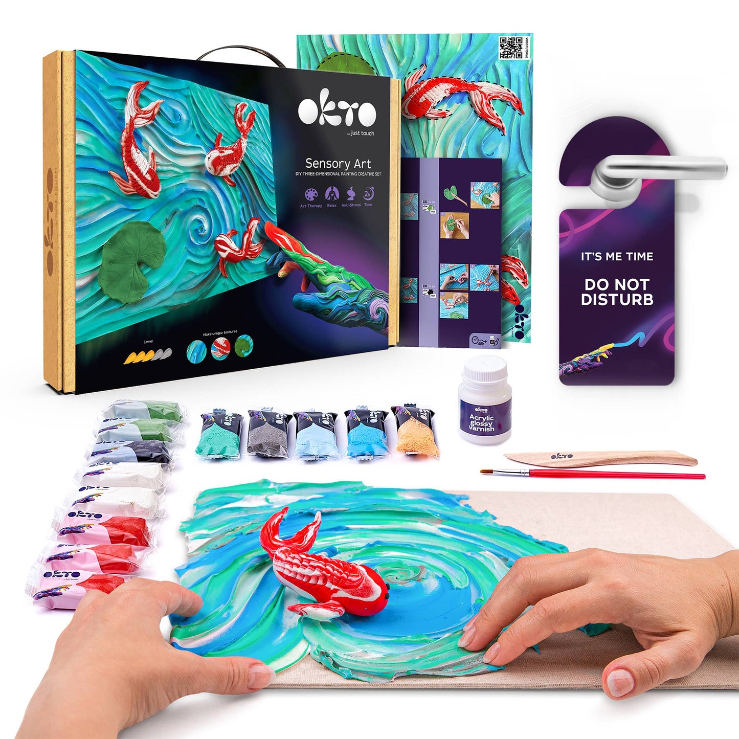 OKTO Sensory Art 3D Clay Painting Kits: Koi Fish