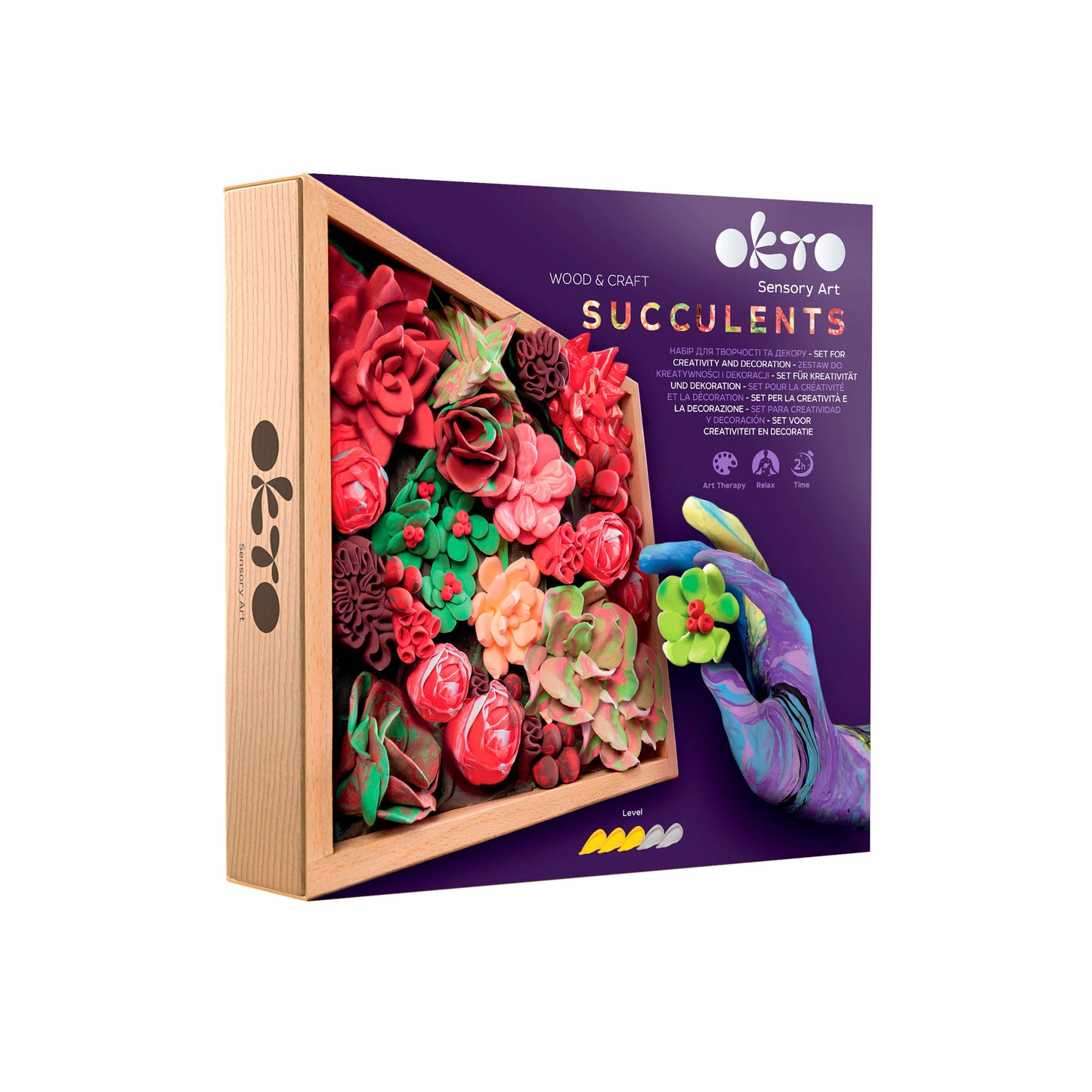 OKTO DIY Wood & Craft Flower Clay Kits: Succulents, Tenderness