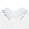 Cotton Baby Bodysuit Onesie with Polo-Style Collar: 6-12M / Long Sleeve / Light Blue