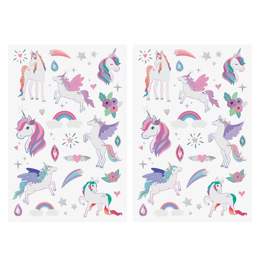 UNICORNS | Kids metallic temporary tattoo sticker