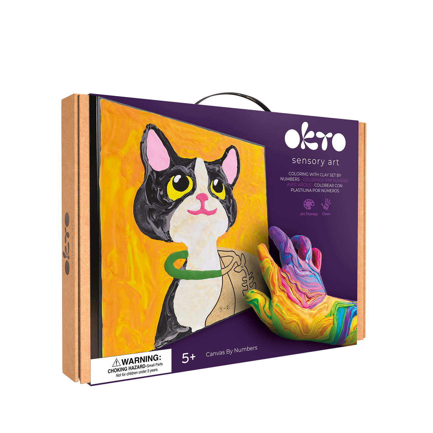 OKTO Clay-by-Numbers Kit – “Cat” (11.4” x 11.4”) 