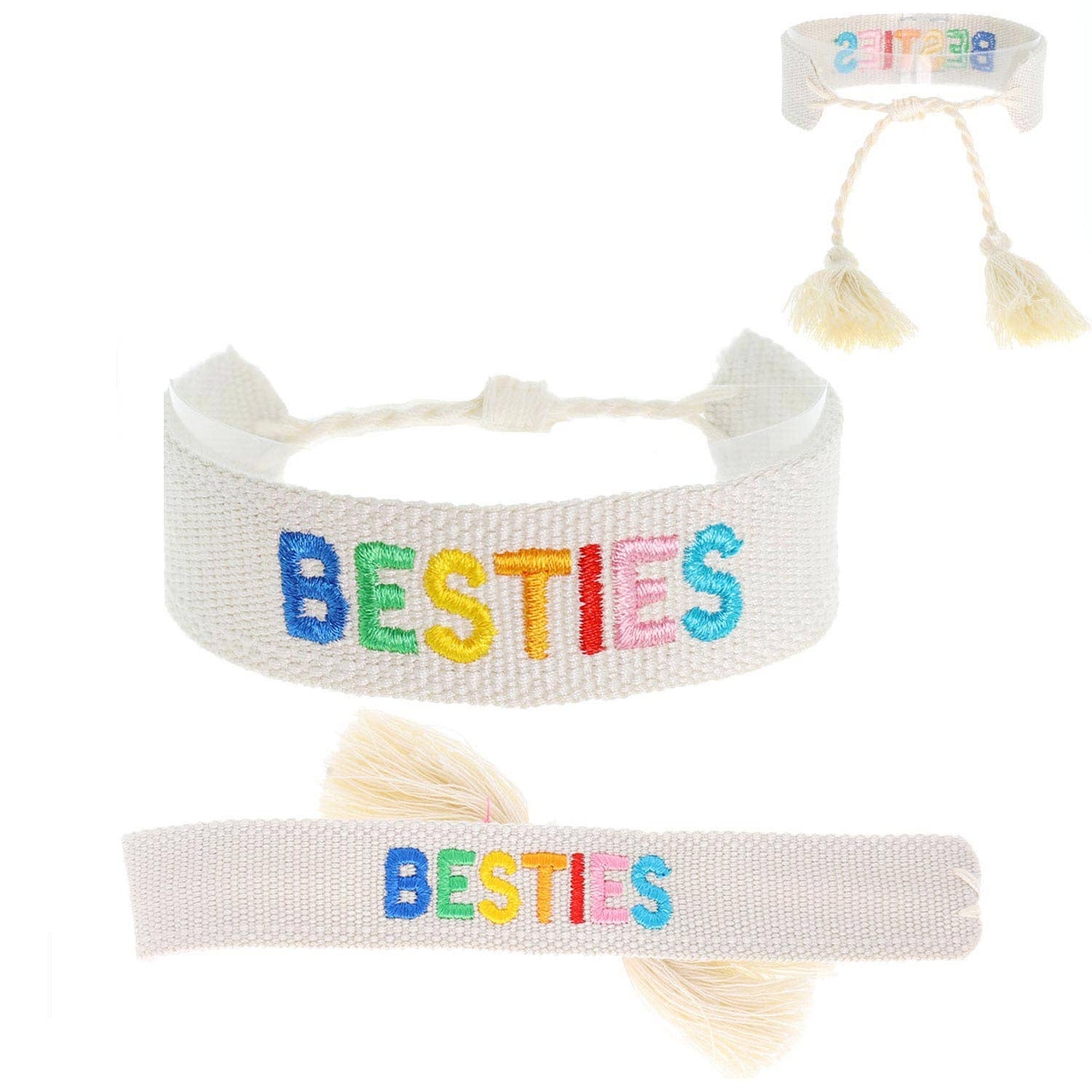 "Besties" Adjustable Pull Woven Bracelet