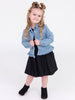 Girls Light Wash Denim Jacket: Blue