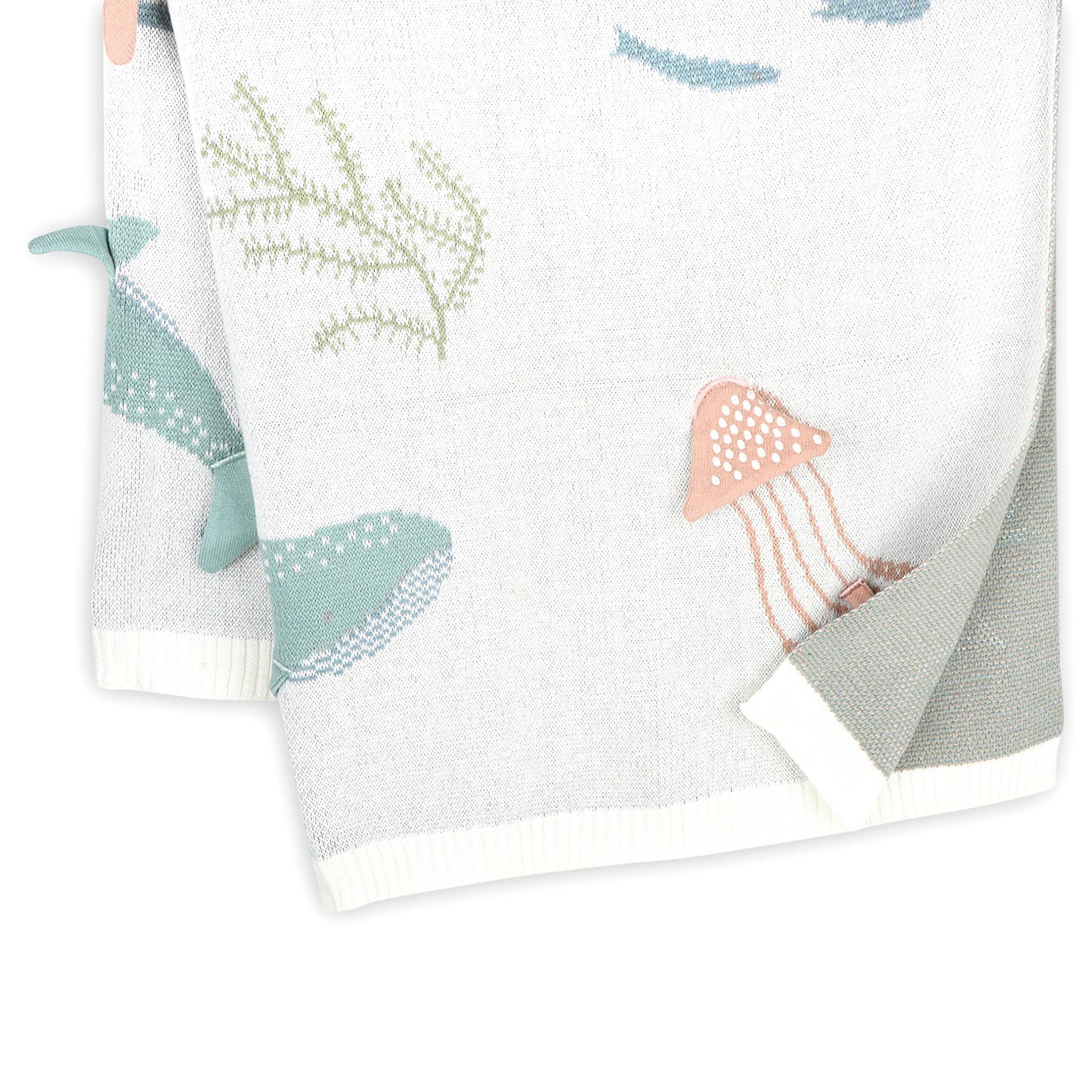 Ocean Jellyfish 3D - Organic Jacquard Knit Baby Blankets