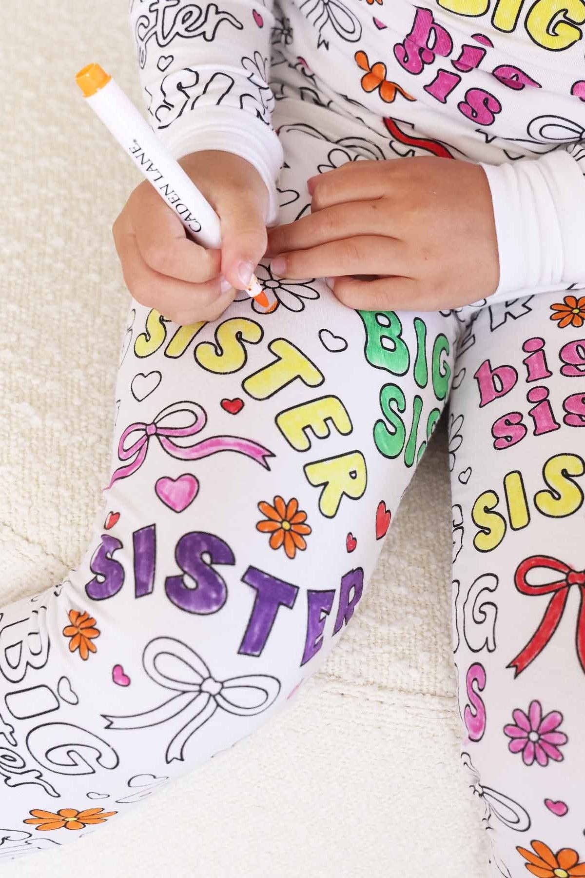 Colorable Two-Piece Pajama Set | Big Sis