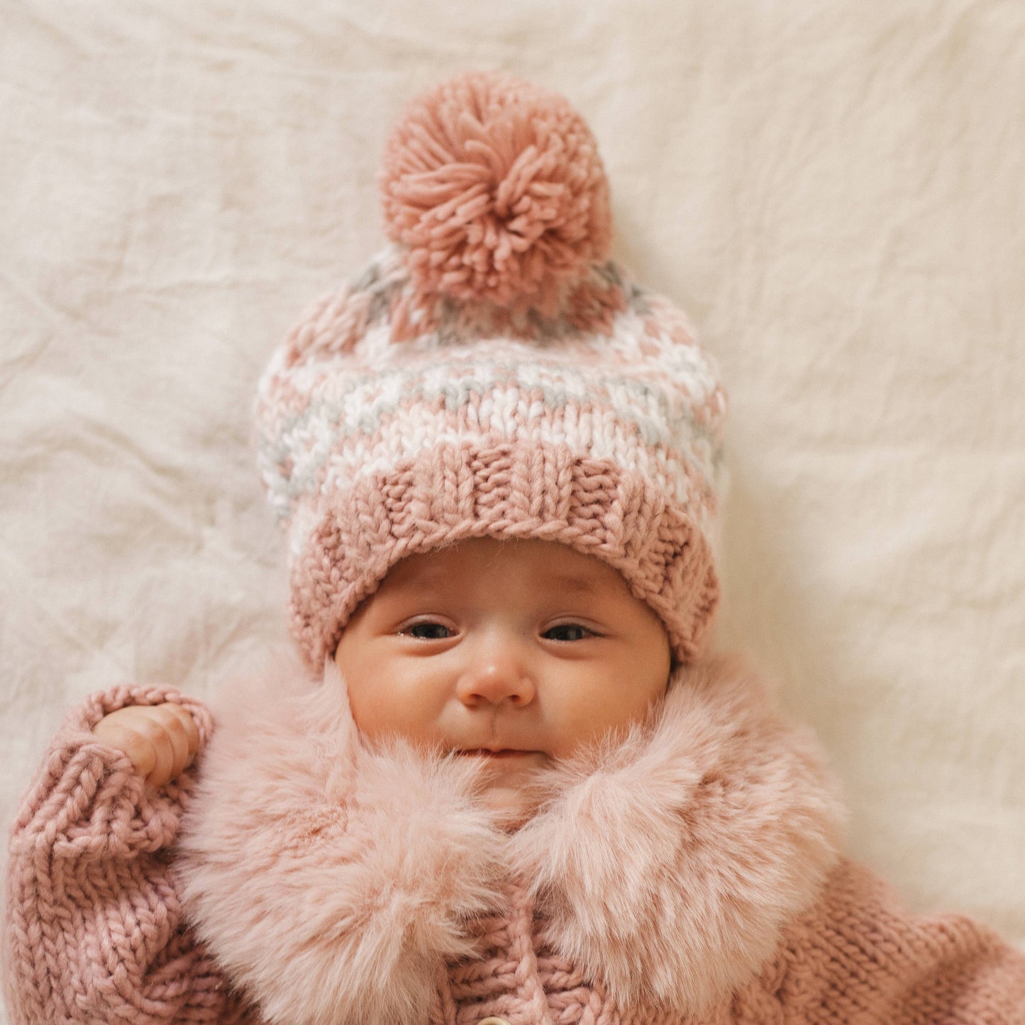 Fairisle Rosy Beanie Hat Baby & Kids