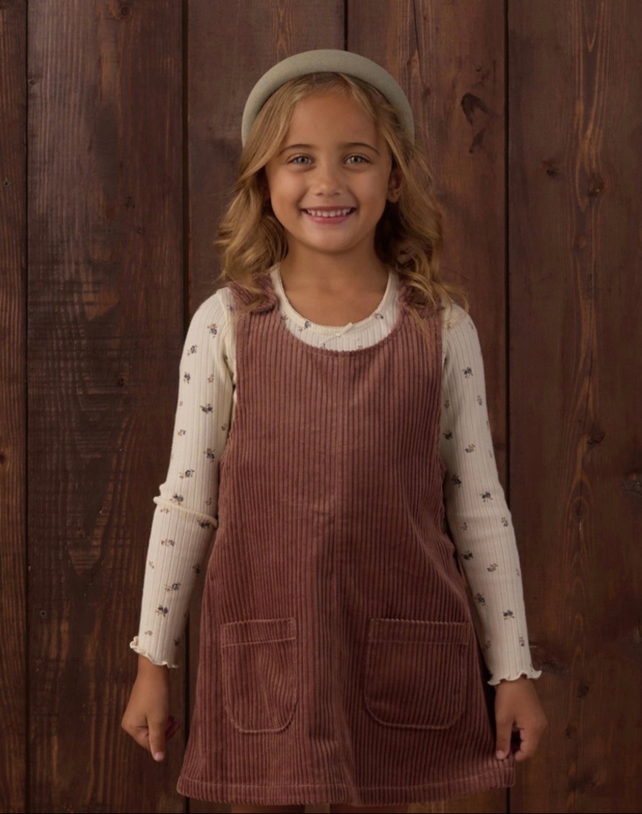 ODETTE OVERALL DRESS MULBERRY