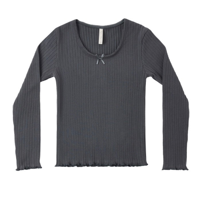 RIBBED LONG SLEEVE MIDNIGHT