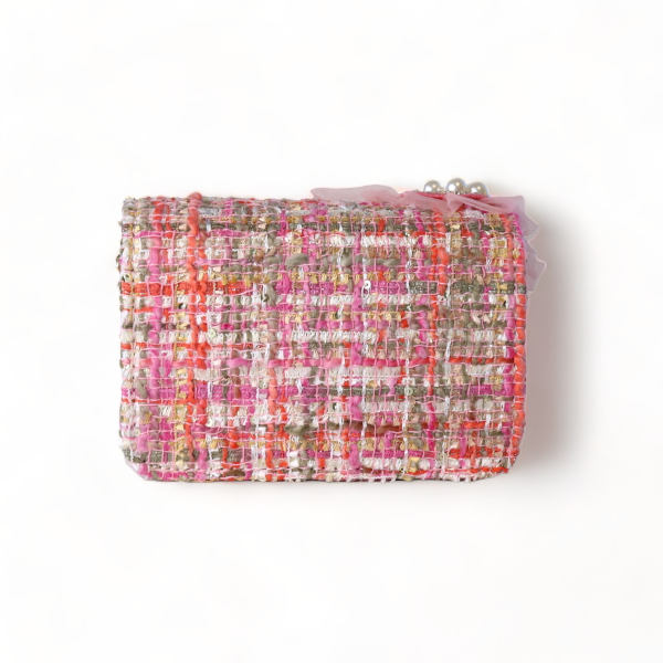 Big Heart Tweed Purse: Fuchsia