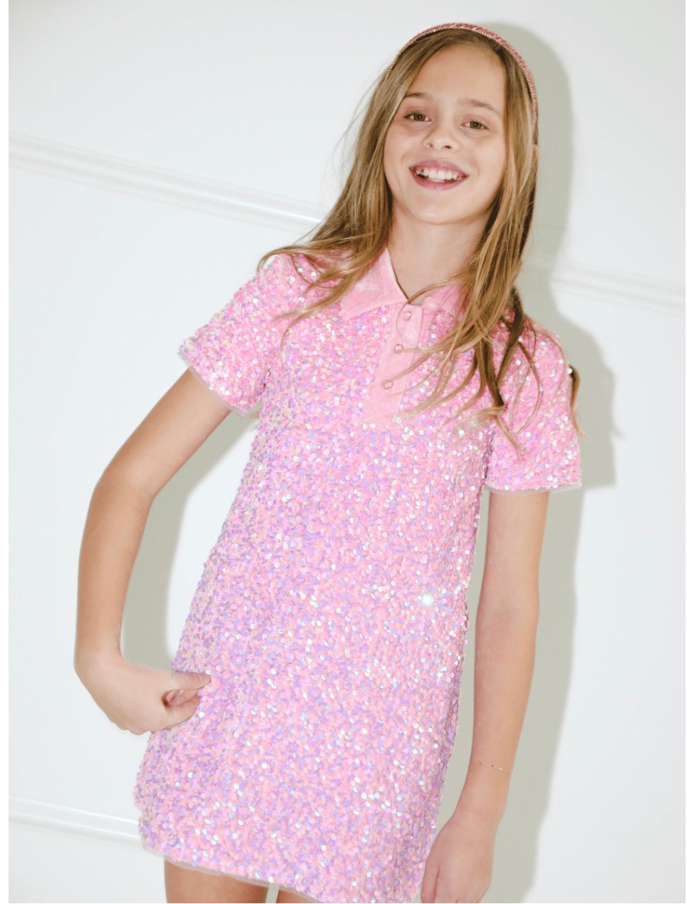 Preppy Soft Sequin Dress