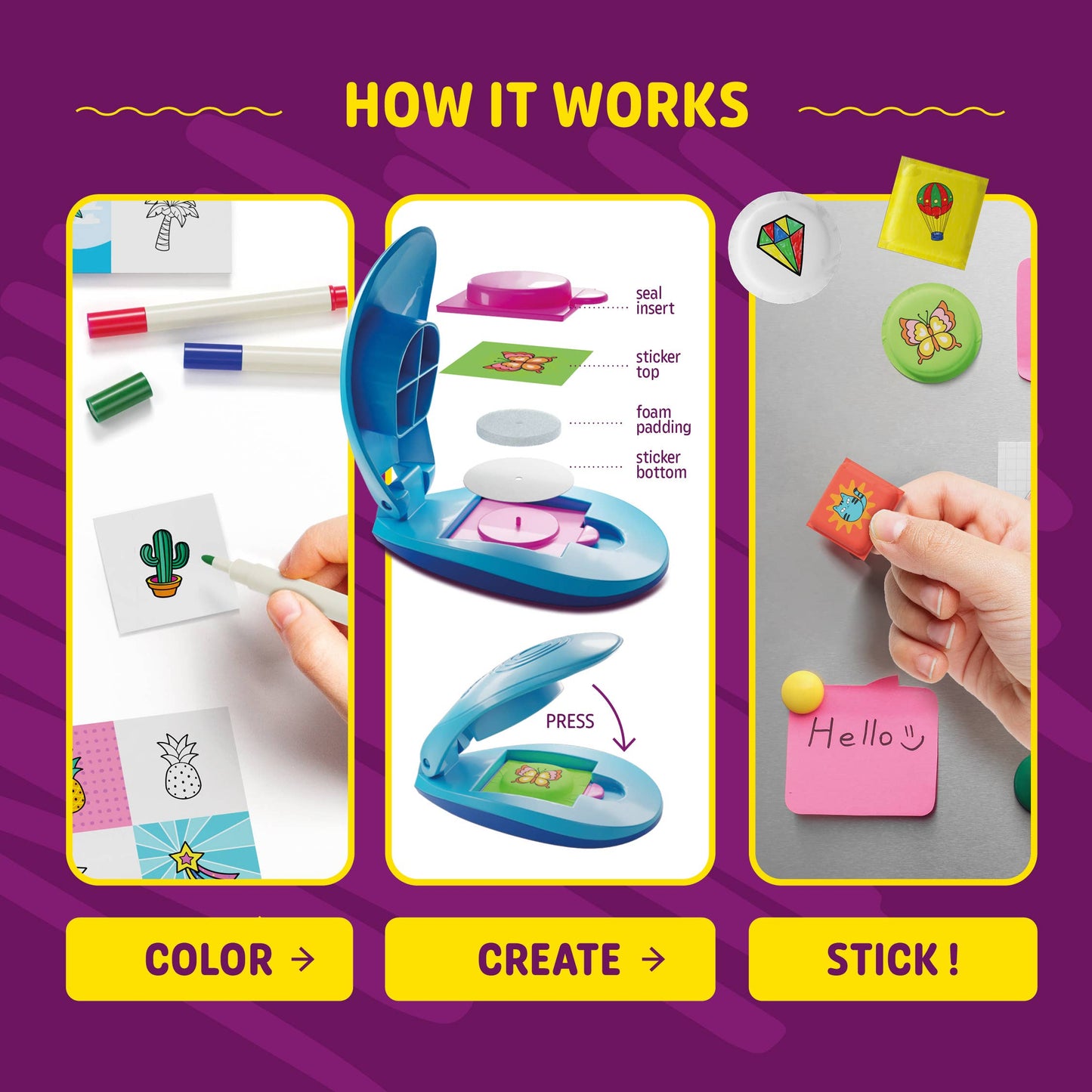 Puffy Sticker Maker Kit for Kids - Make Your Own 3D Stickers