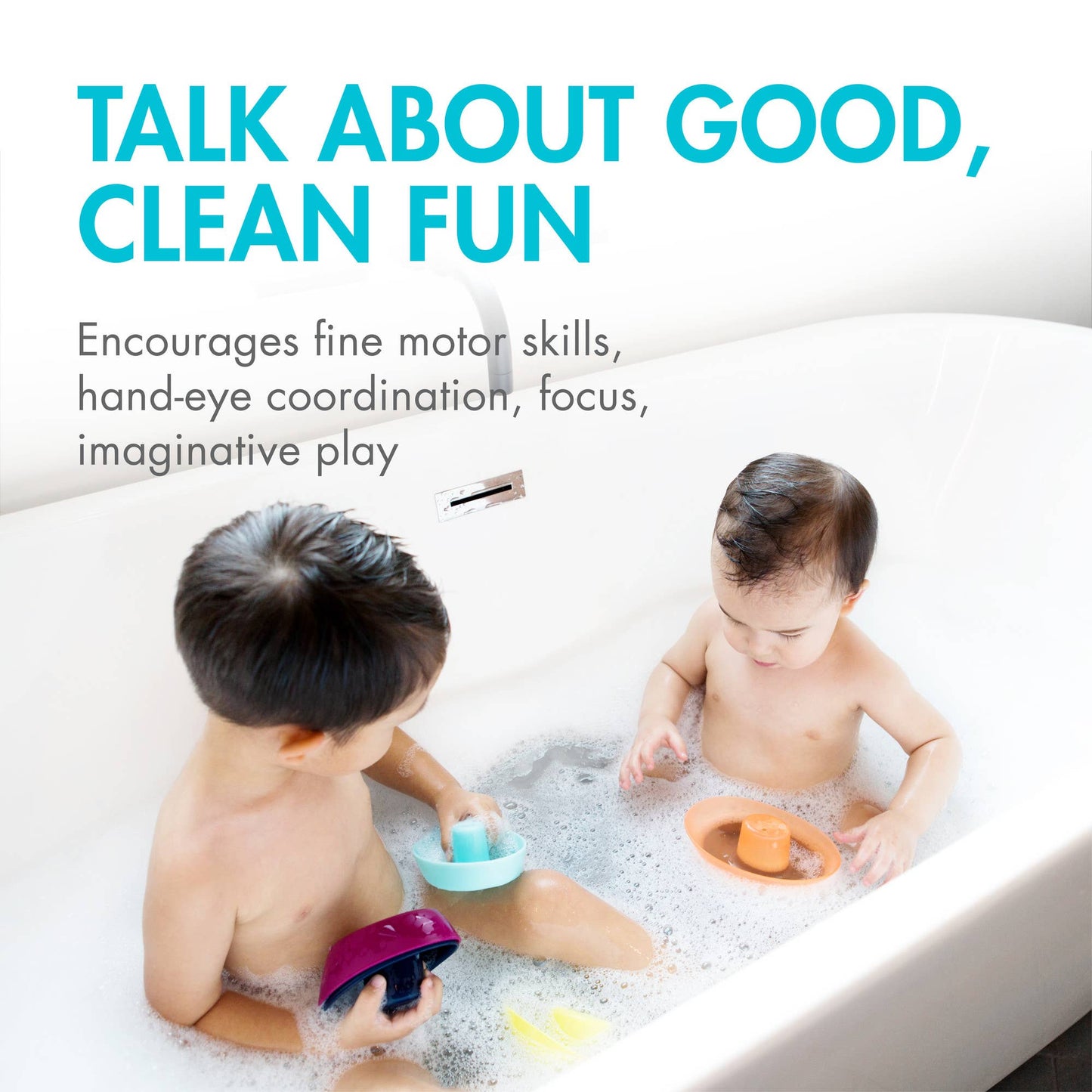 TOMY Boon Fleet Toy Boat Baby Bath Toys - Navy Multicolor