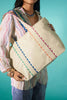 Color Block Ricrac Canvas Tote Bag