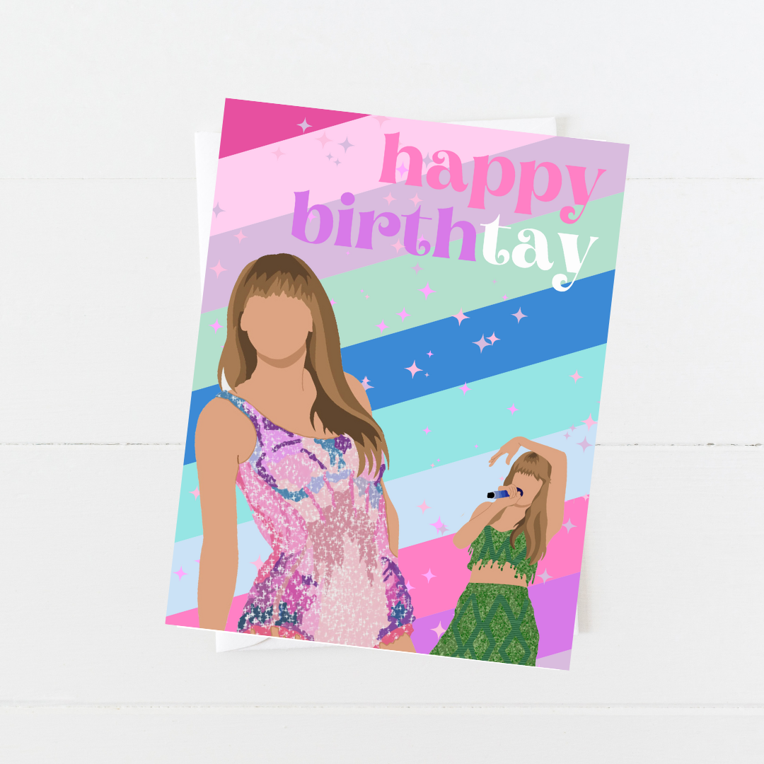 Taylor Swift Birthday Card | Happy Stripe Birth-tay