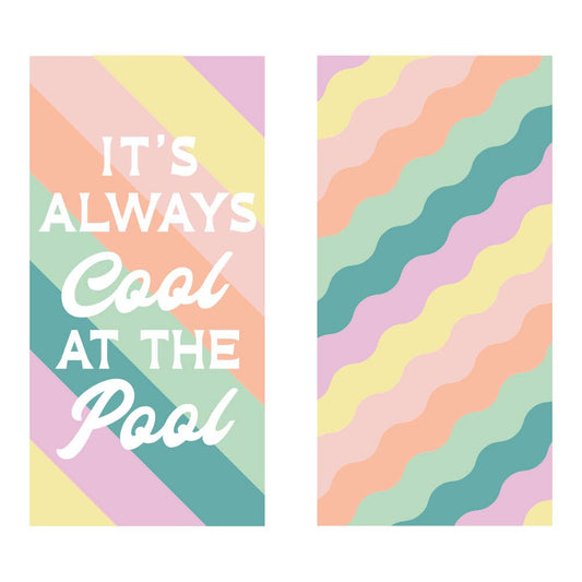 It's Always Cool At The Pool Quick Dry Towel: Pastel Stripes