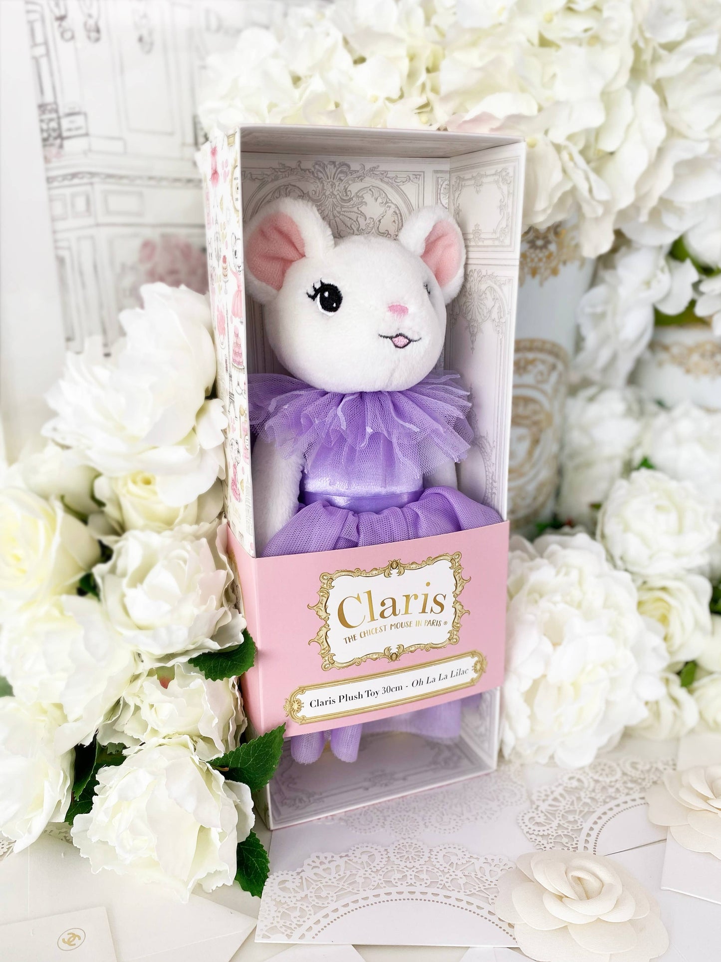 Claris The Chicest Mouse In Paris - 12" lilac plush toy