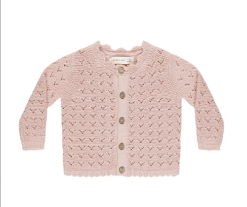 SCALLOPED CARDIGAN || BUBBLEGUM