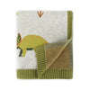 Green Dinosaur - OrganicJacquard Sweater Knit Baby Blanket