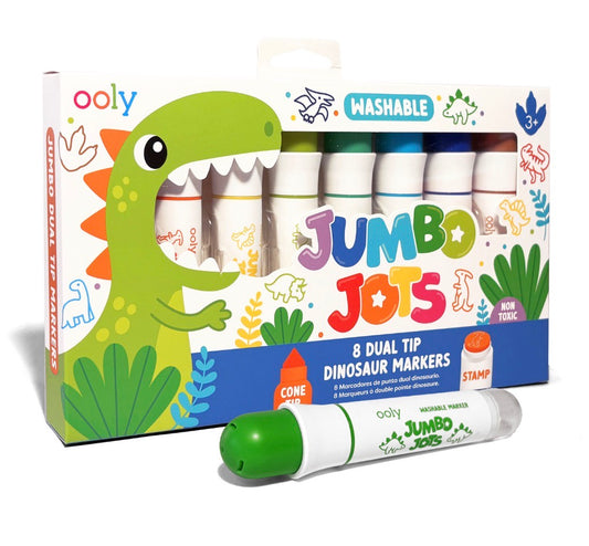 Jumbo Jots 8 Dual Tip Dinosaur Markers