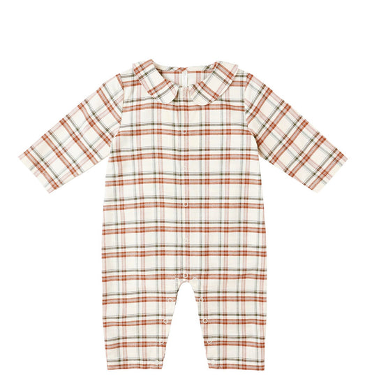 HOLIDAY FLANNEL BABY PAJAMA ROMPER