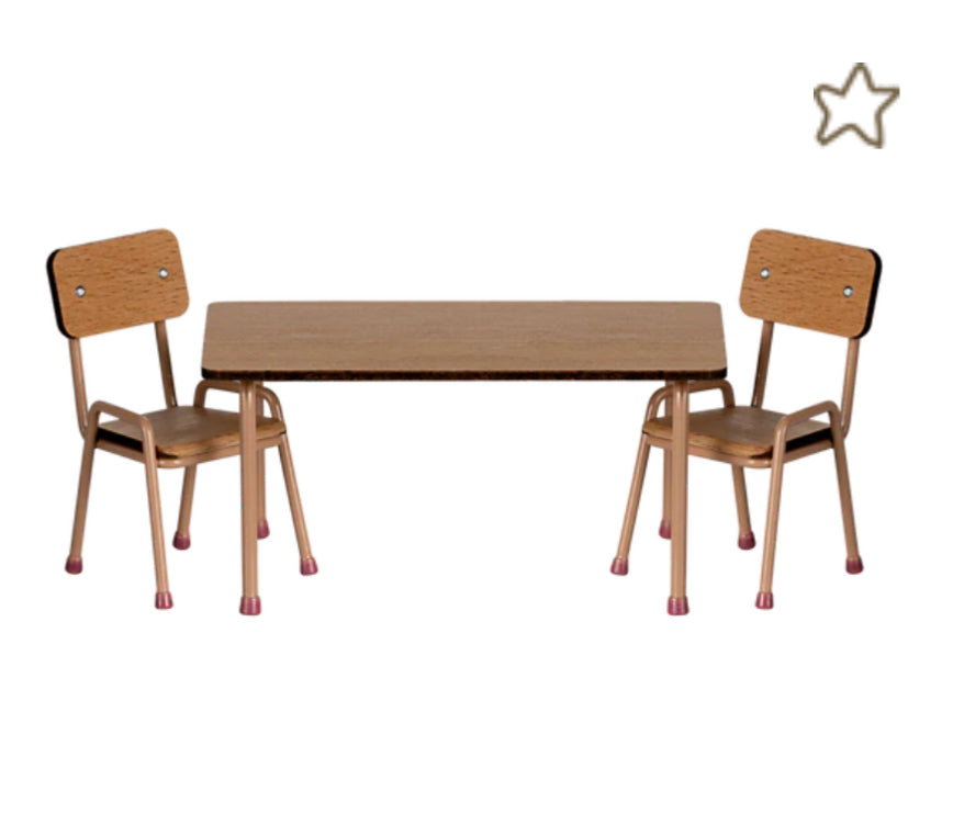 Table and chair set, Mouse - Dark powder