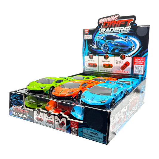 Sideways Drift Racer Friction Car Assortment-