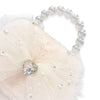 Mesh Bow Furry Purse Beige