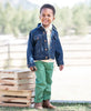 Boys Medium Wash Denim Jacket: Blue