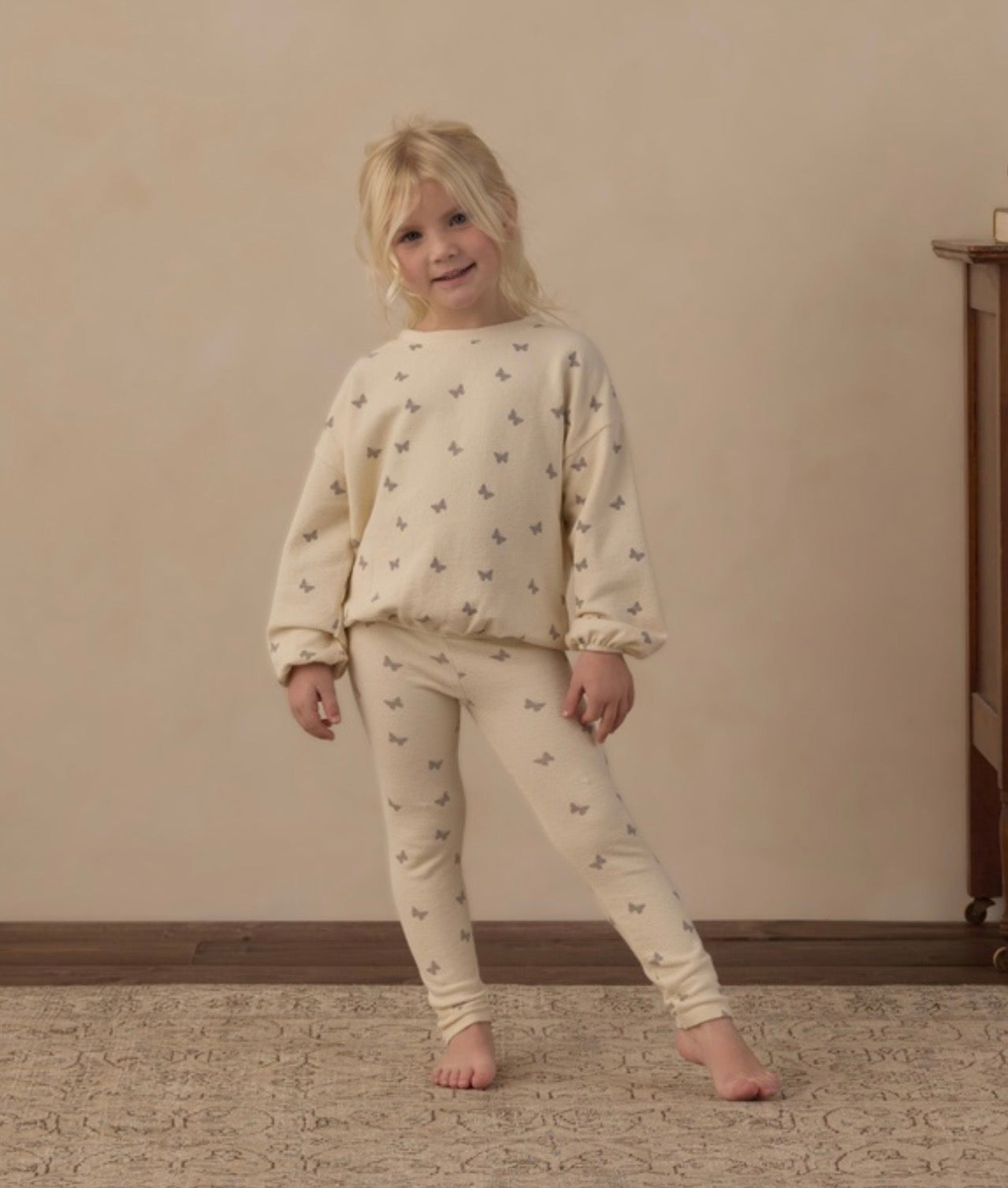 SPONGEY KNIT SET BUTTERFLY DITSY